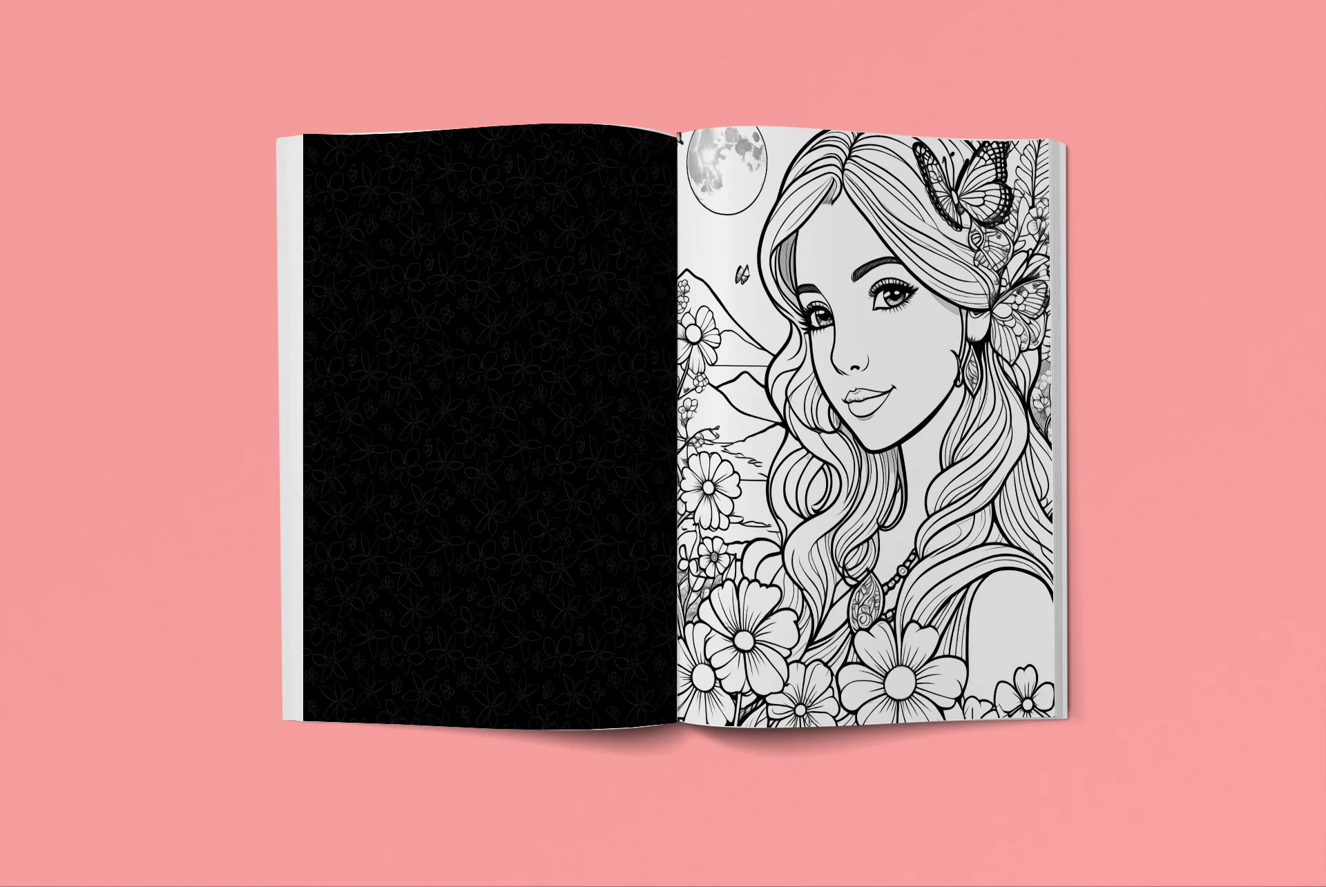 Ready to Be Colored – Floral Faces 2 detail image